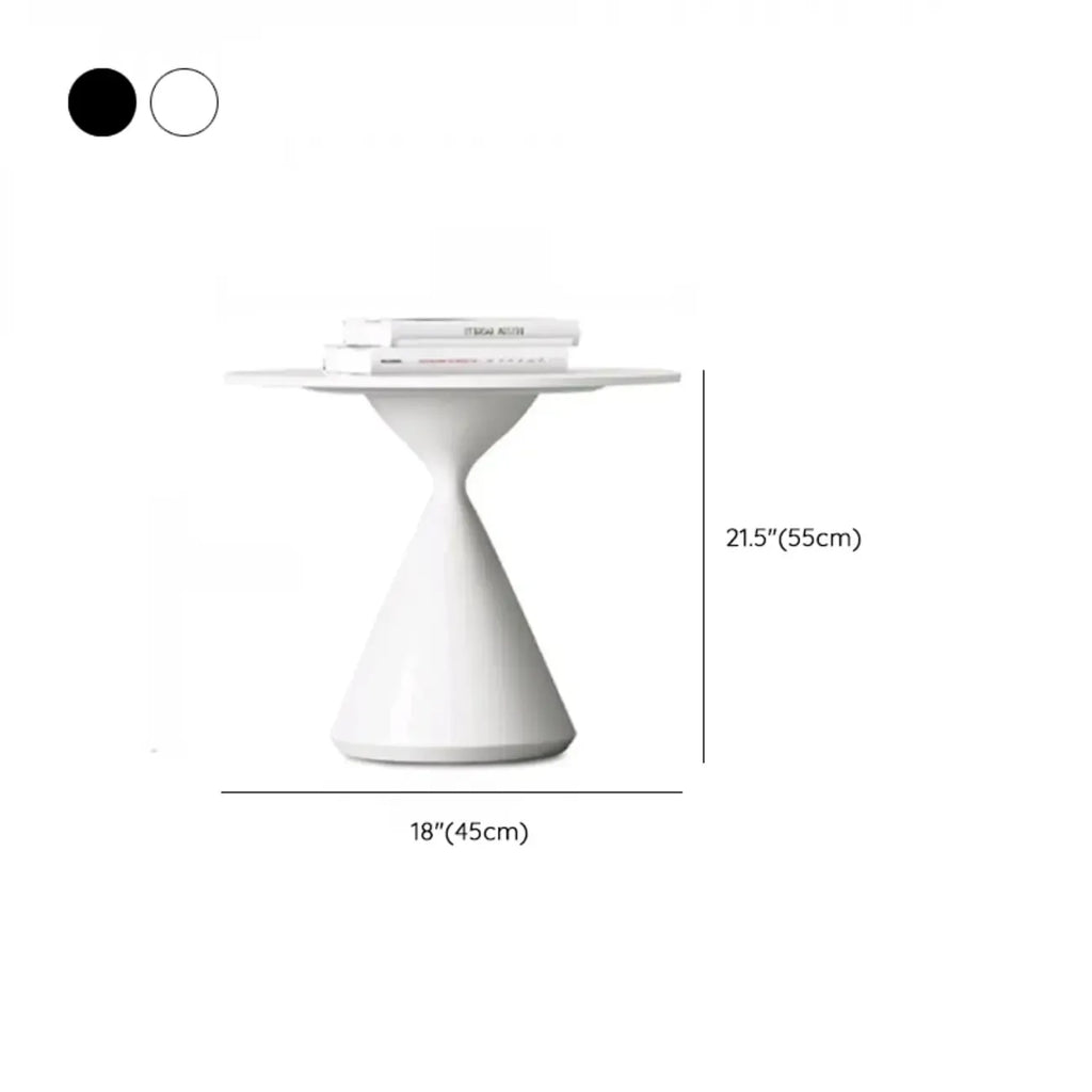 Table basse gigogne ronde blanche au style moderne et épuré