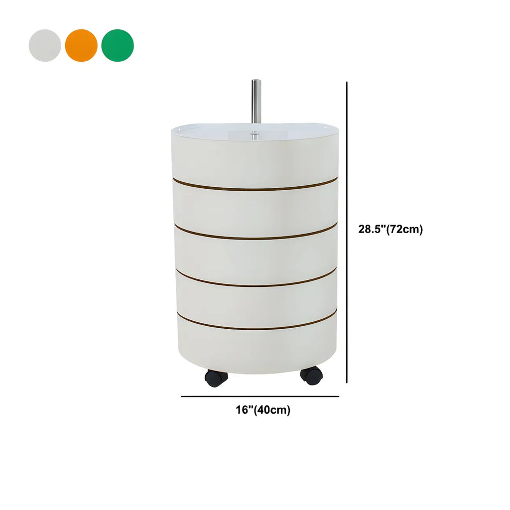 Table de chevet pivotante blanc cassé simple avec tiroirs de rangement