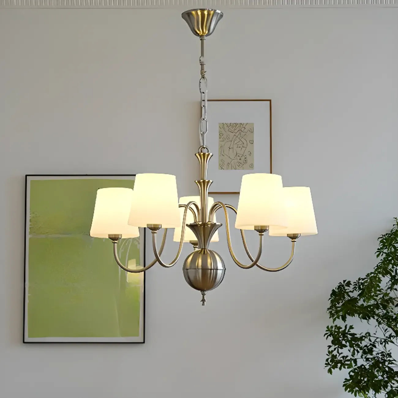 Lustre LED vintage traditionnel en métal pour salle à manger