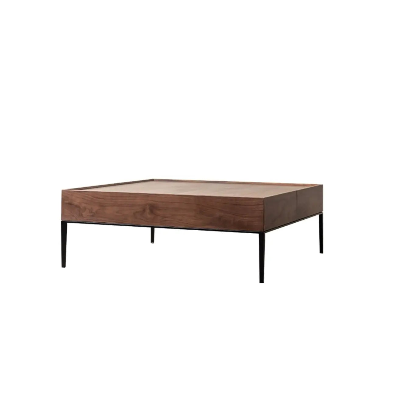 Table basse carrée rustique en bois avec rangement et plateau