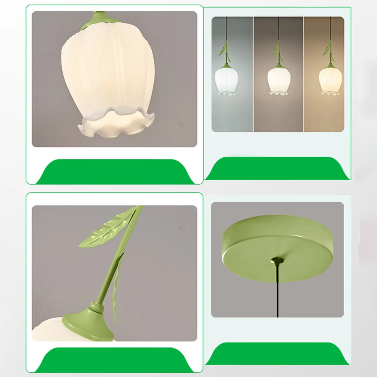 Lampe de chevet enfant, suspension tulipe en verre blanc