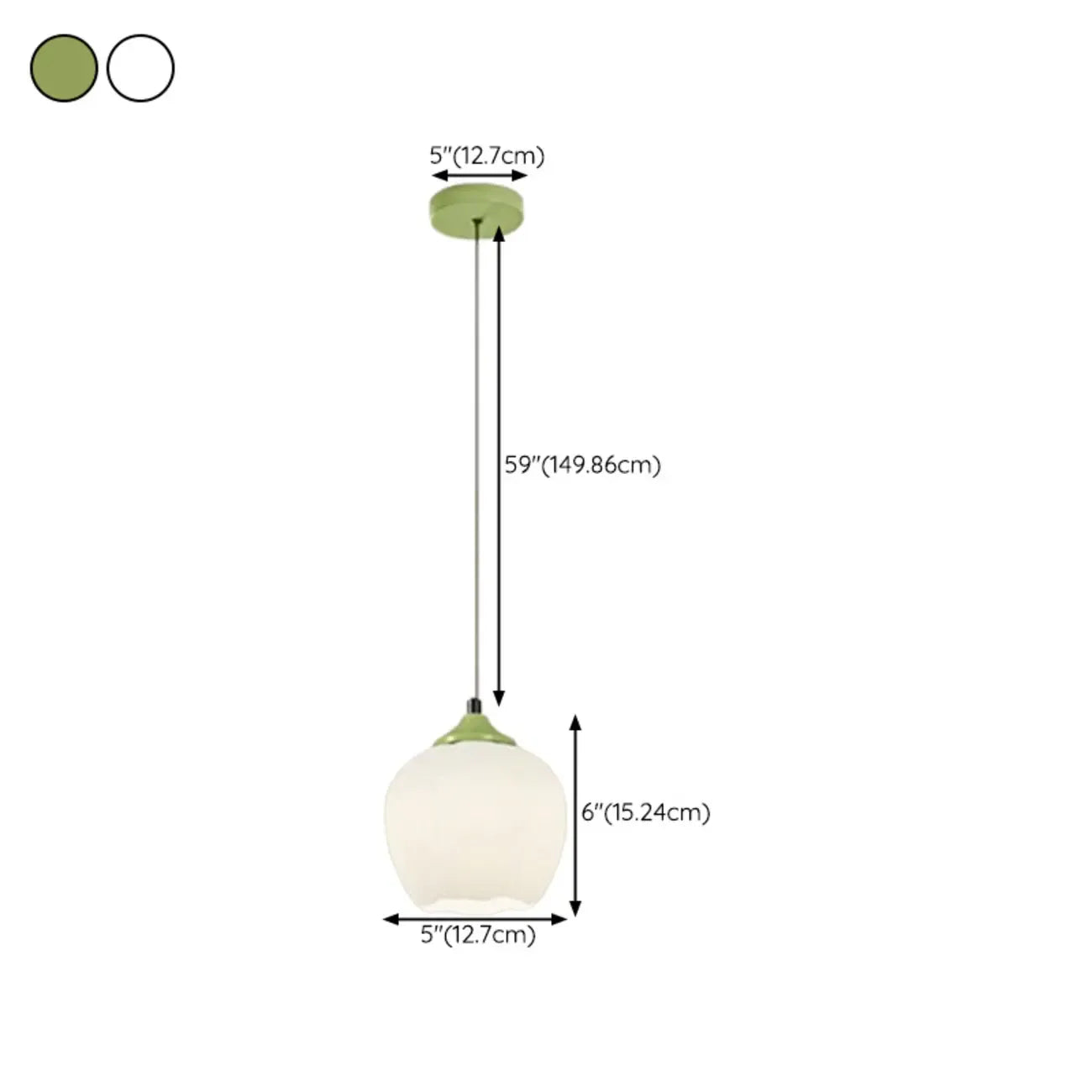 Lampe de chevet enfant, suspension tulipe en verre blanc