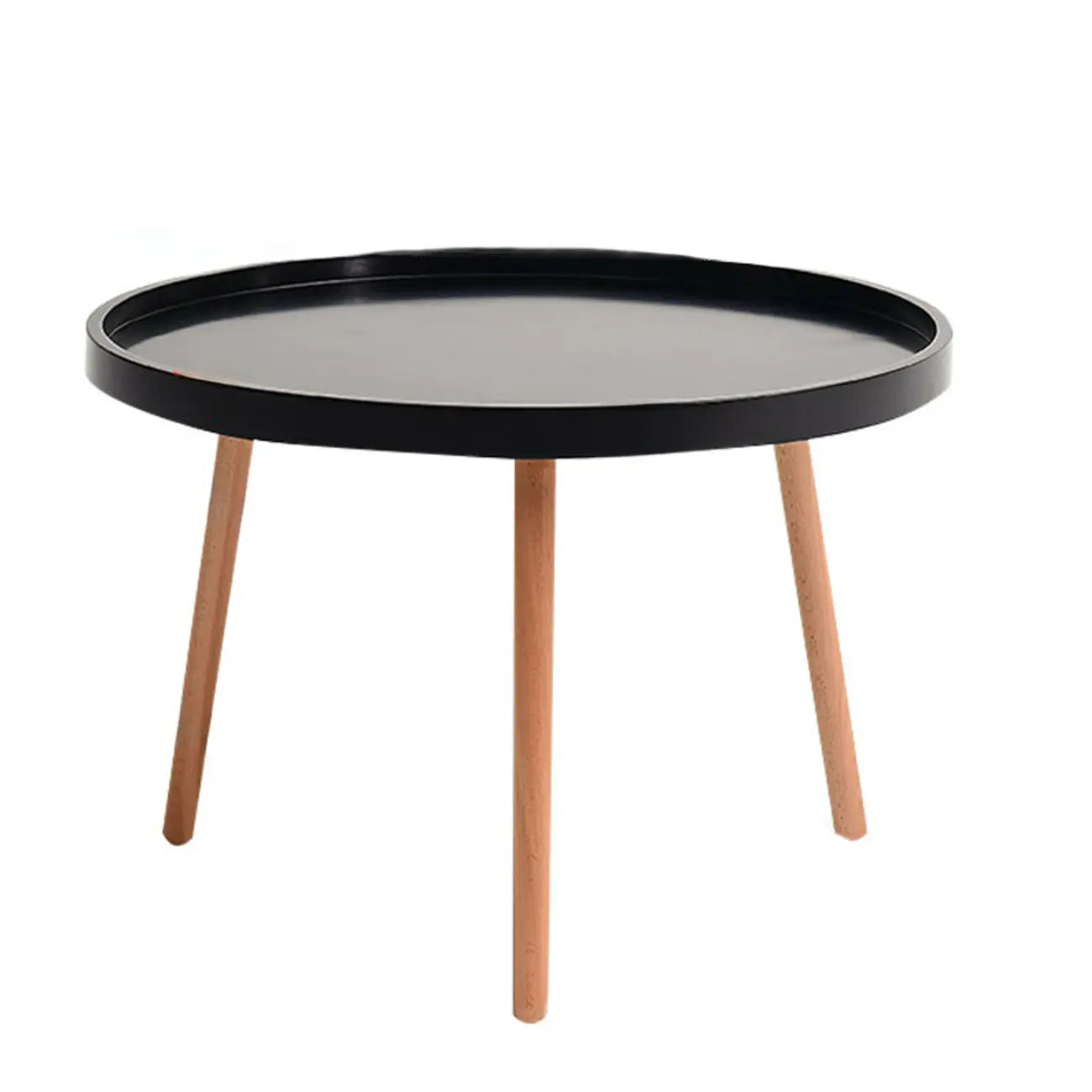 Table basse ronde moderne imperméable avec trois pieds en bois