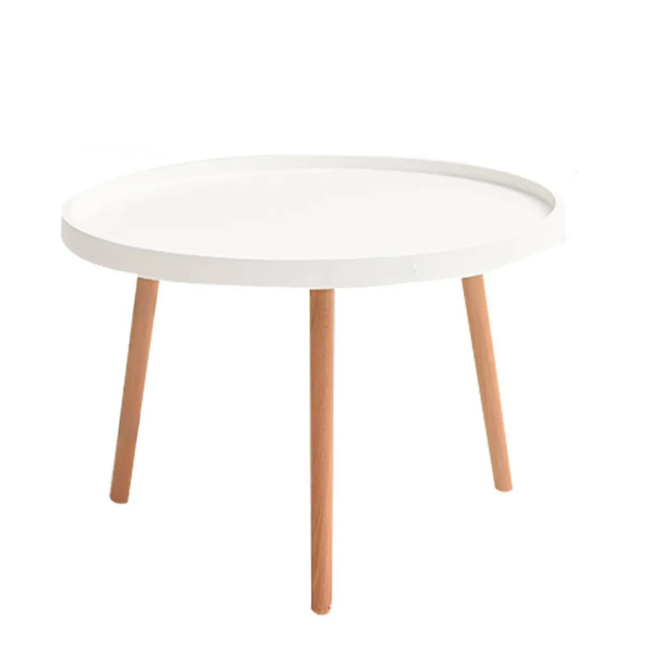 Table basse ronde moderne imperméable avec trois pieds en bois