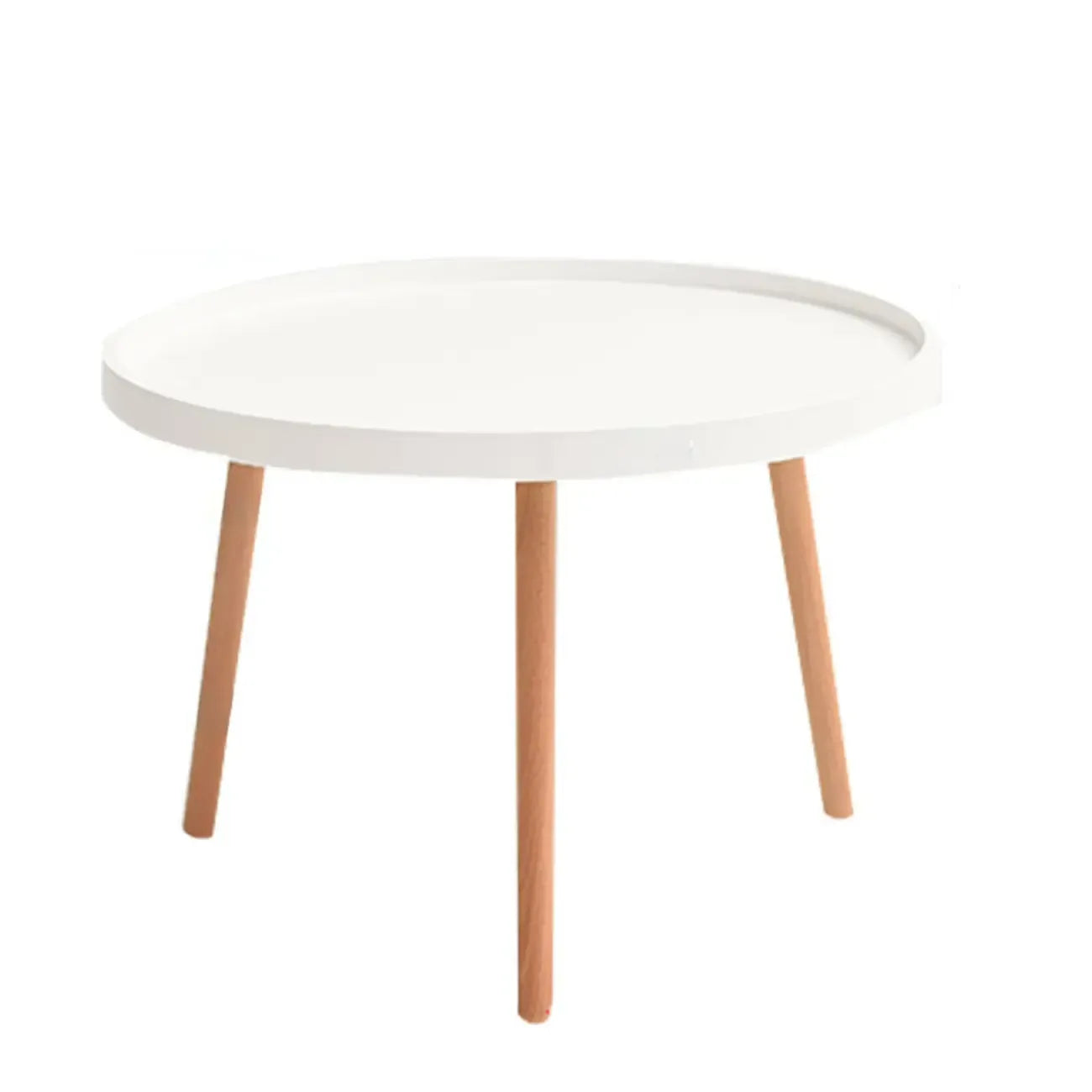 Table basse ronde moderne imperméable avec trois pieds en bois
