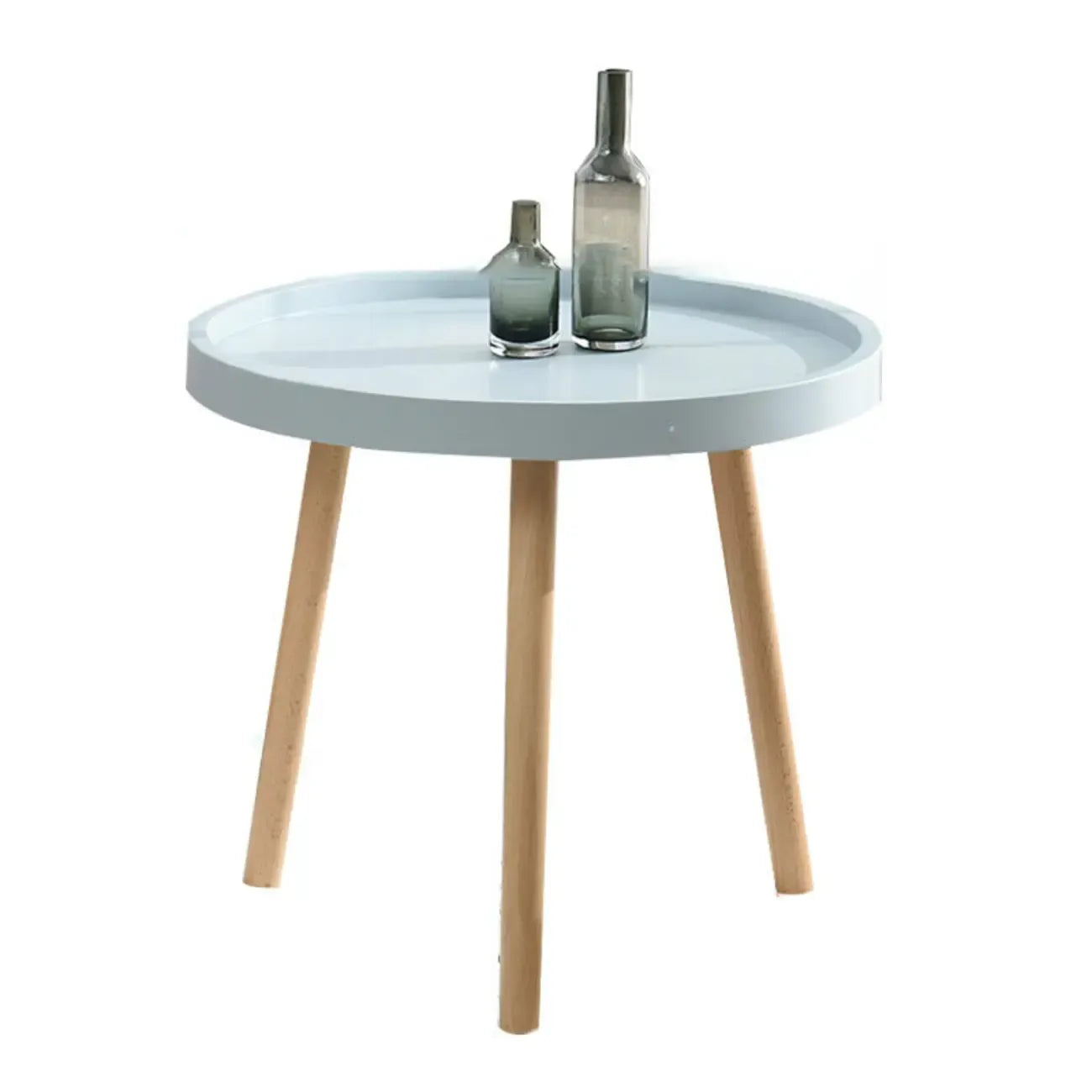 Table basse ronde moderne imperméable avec trois pieds en bois
