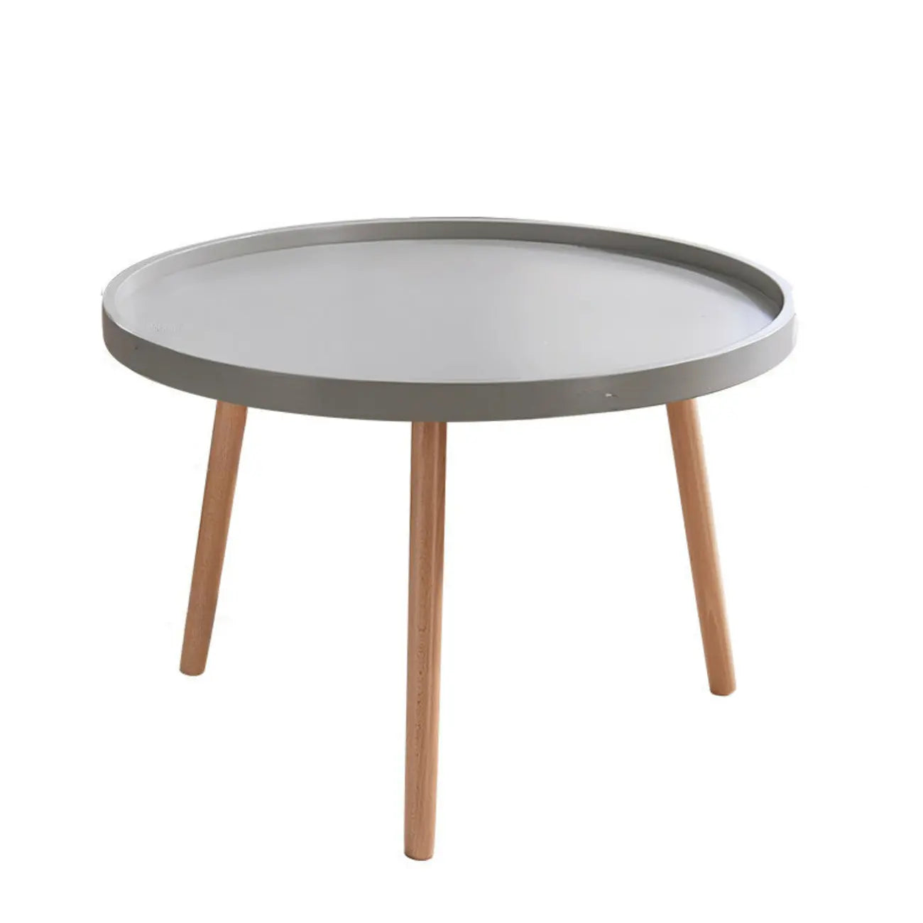 Table basse ronde moderne imperméable avec trois pieds en bois