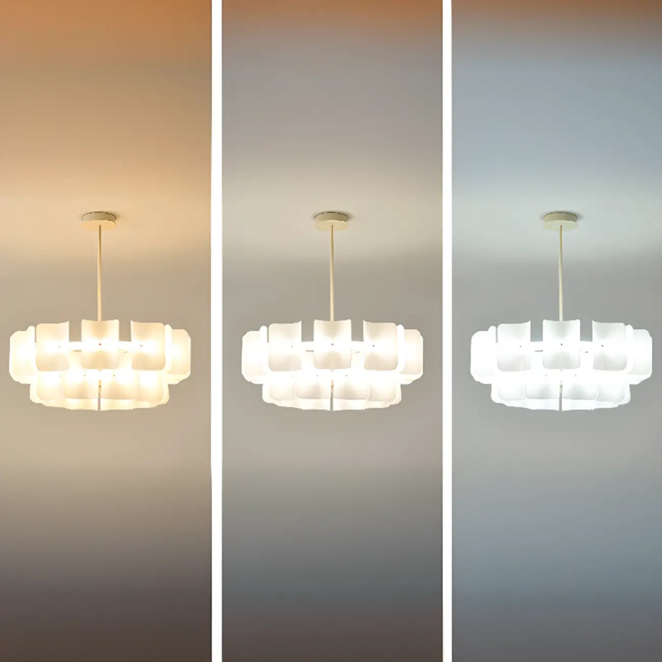 Lustre moderne à LED avec lecteur d'empreintes digitales et variateur à trois vitesses