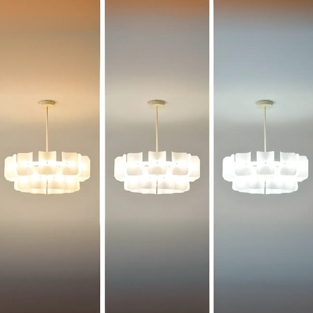 Lustre moderne à LED avec lecteur d'empreintes digitales et variateur à trois vitesses