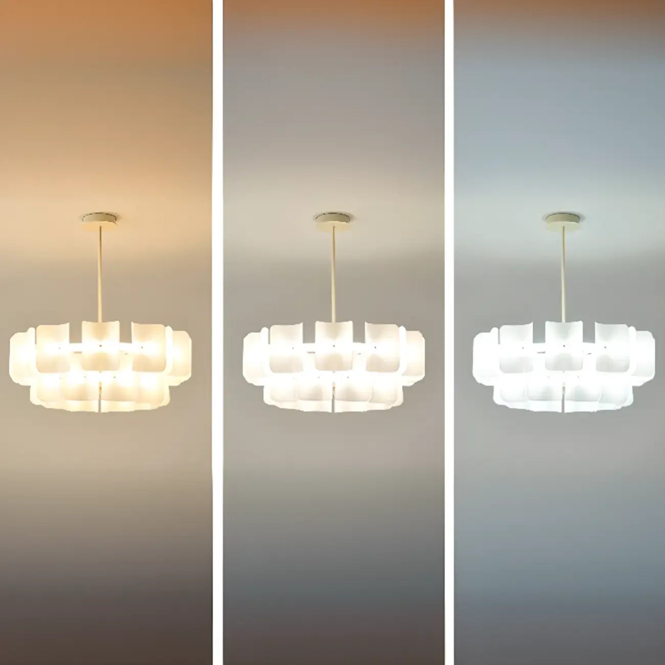 Lustre moderne à LED avec lecteur d'empreintes digitales et variateur à trois vitesses