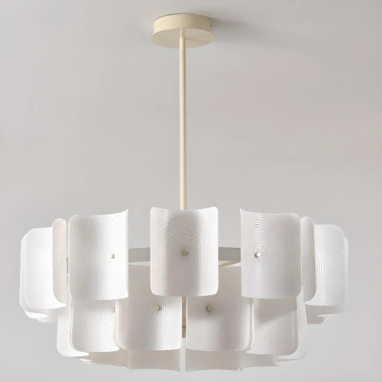 Lustre moderne à LED avec lecteur d'empreintes digitales et variateur à trois vitesses