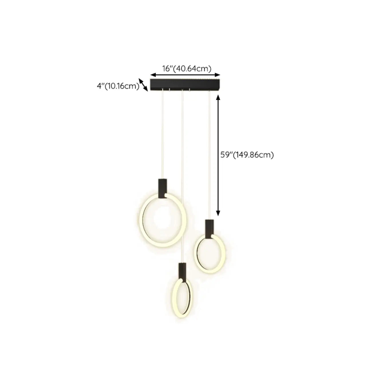 Suspension LED dorée personnalisable pour escalier