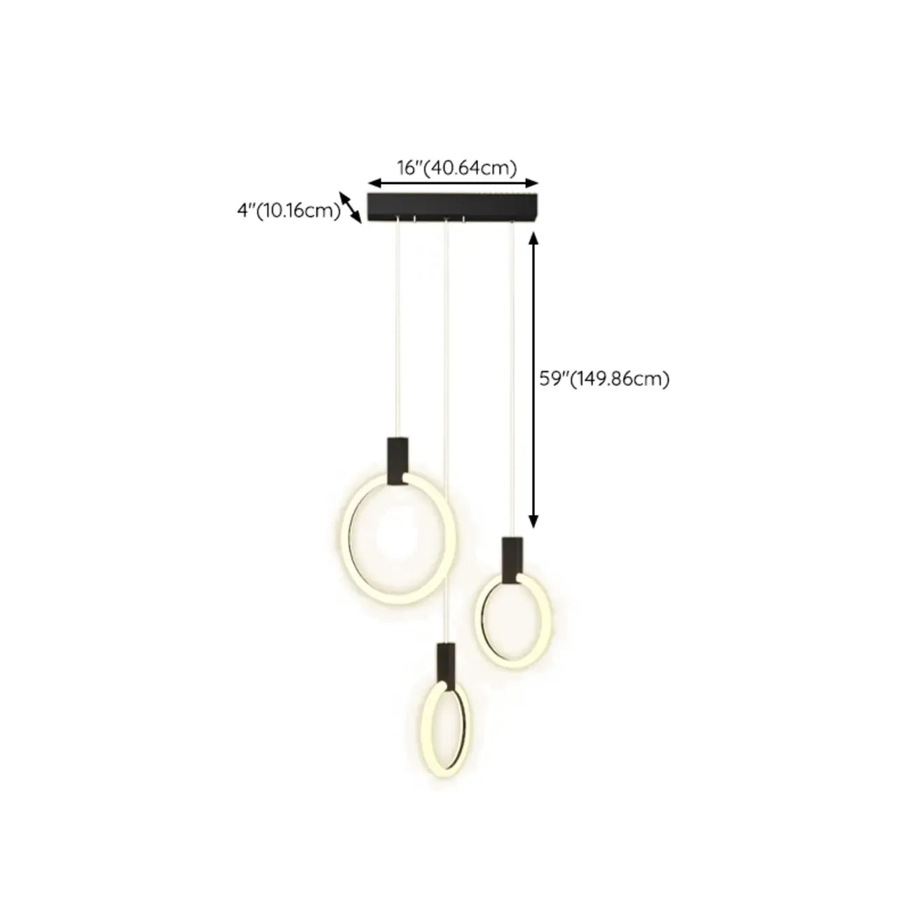 Suspension LED dorée personnalisable pour escalier