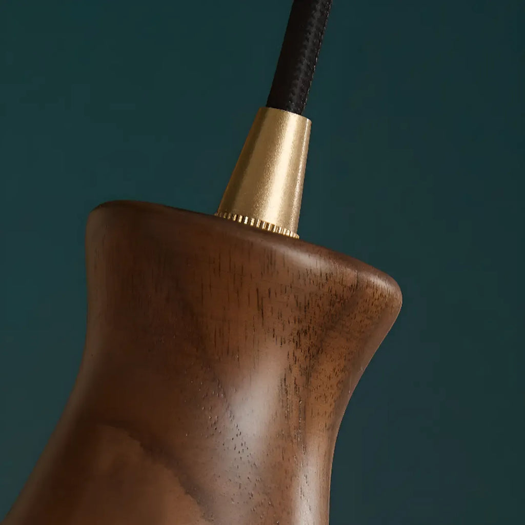 Suspension vintage en verre cannelé brun