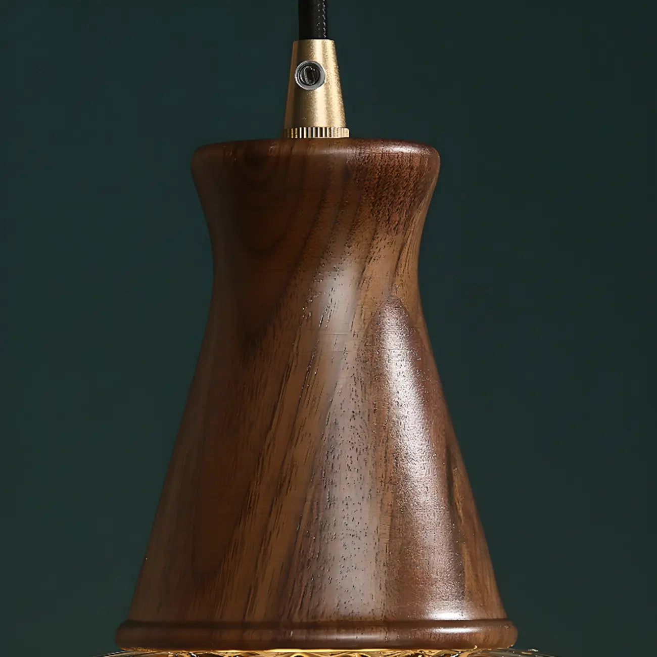 Suspension vintage en verre cannelé brun