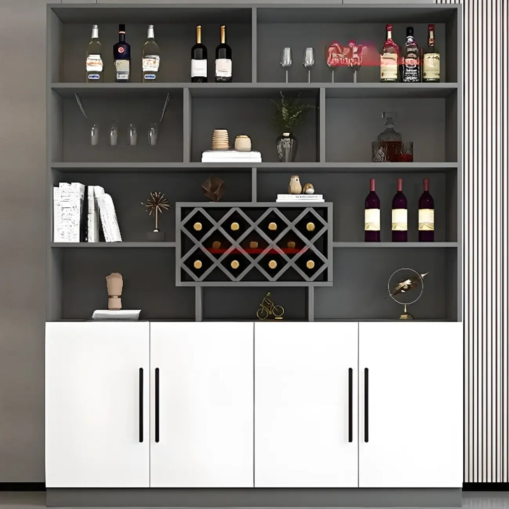 Armoire à vin moderne en bois avec rangement ouvert