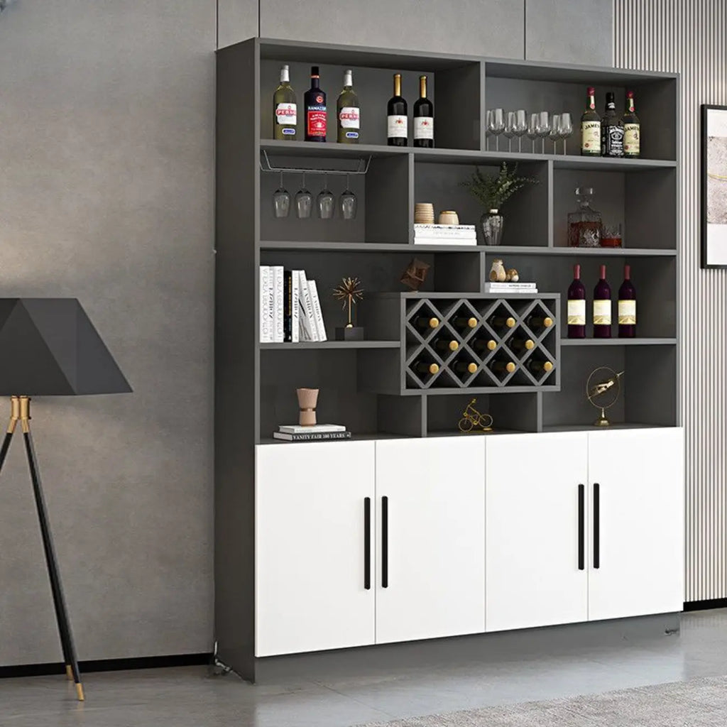 Armoire à vin moderne en bois avec rangement ouvert