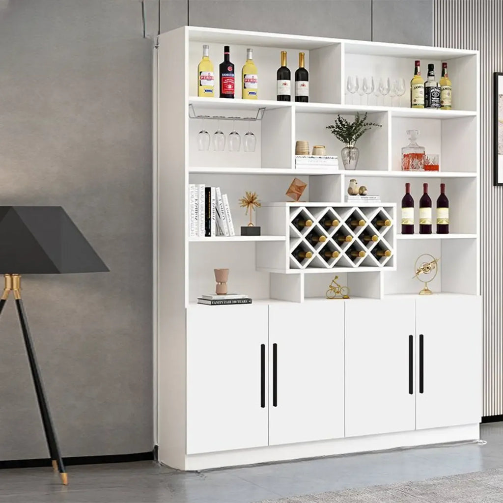 Armoire à vin moderne en bois avec rangement ouvert