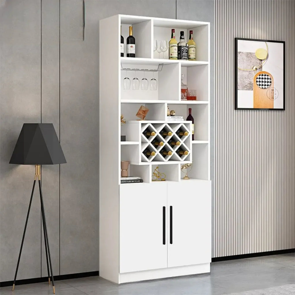 Armoire à vin moderne en bois avec rangement ouvert