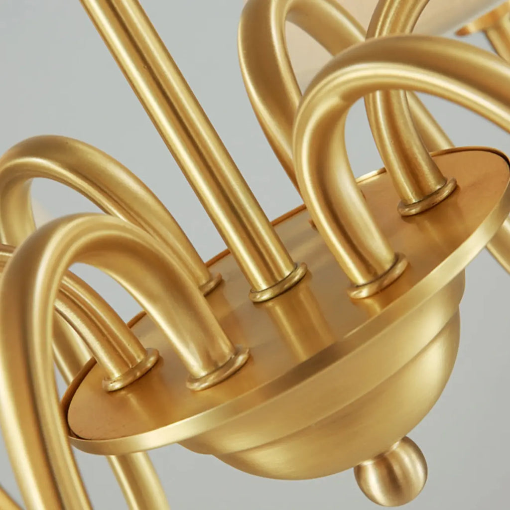 Lustre moderne à 6 lumières en tissu et chaînes pour salle à manger