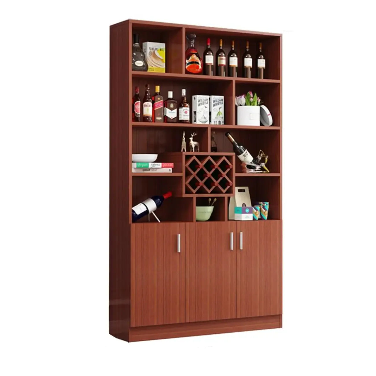 Armoire à vin moderne en bois avec rangement ouvert