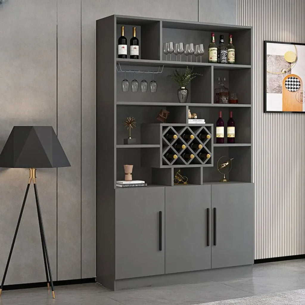 Armoire à vin moderne en bois avec rangement ouvert
