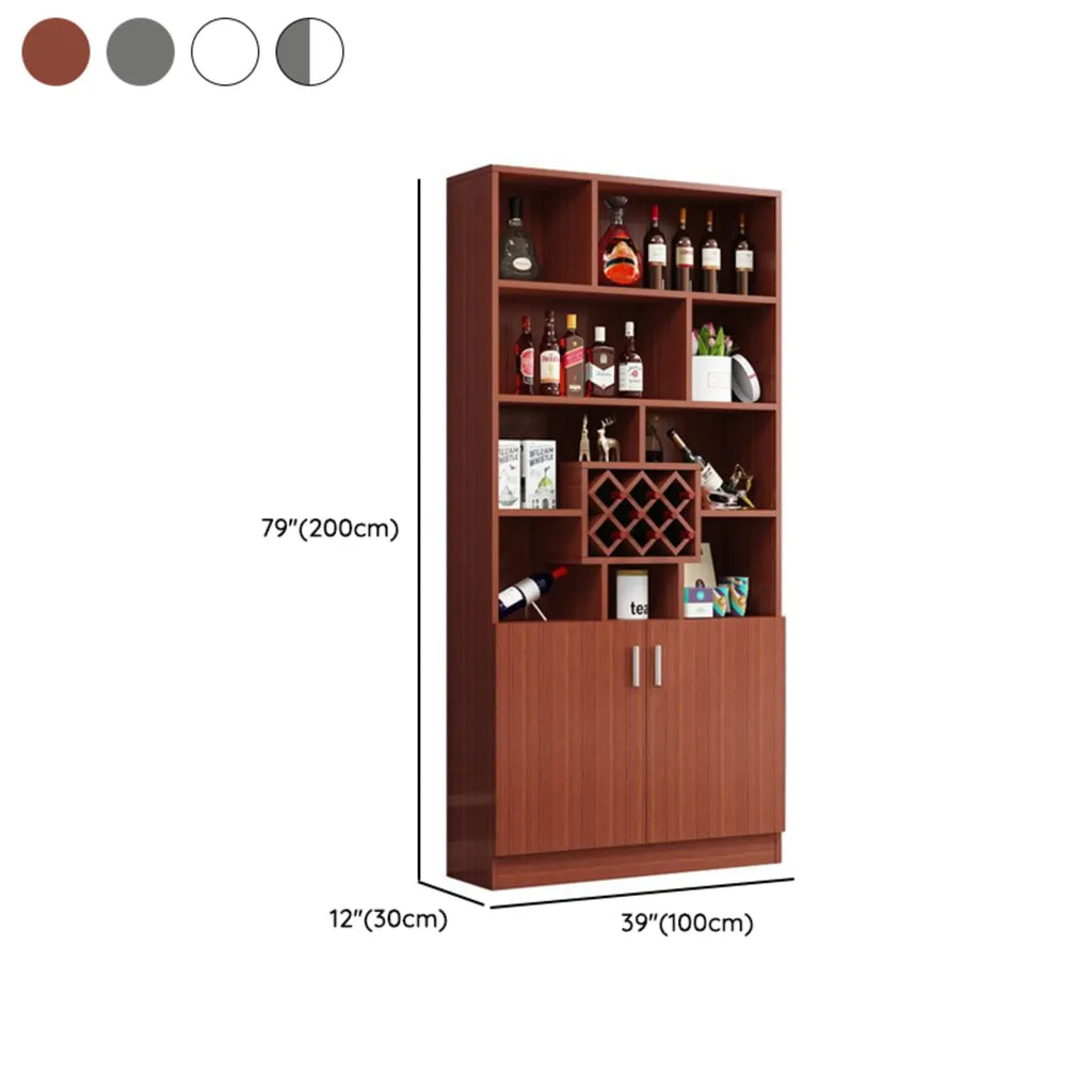 Armoire à vin moderne en bois avec rangement ouvert