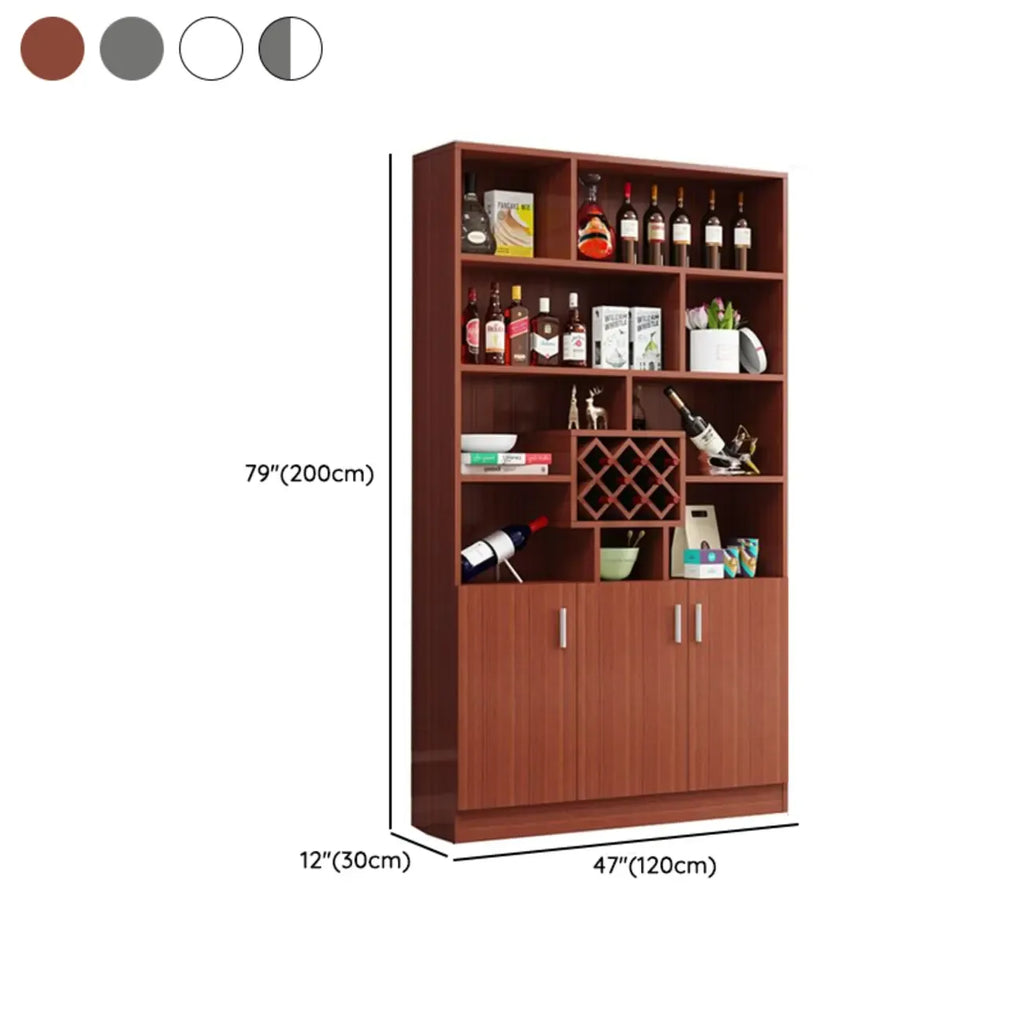 Armoire à vin moderne en bois avec rangement ouvert