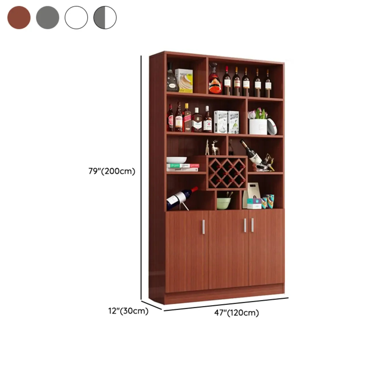 Armoire à vin moderne en bois avec rangement ouvert