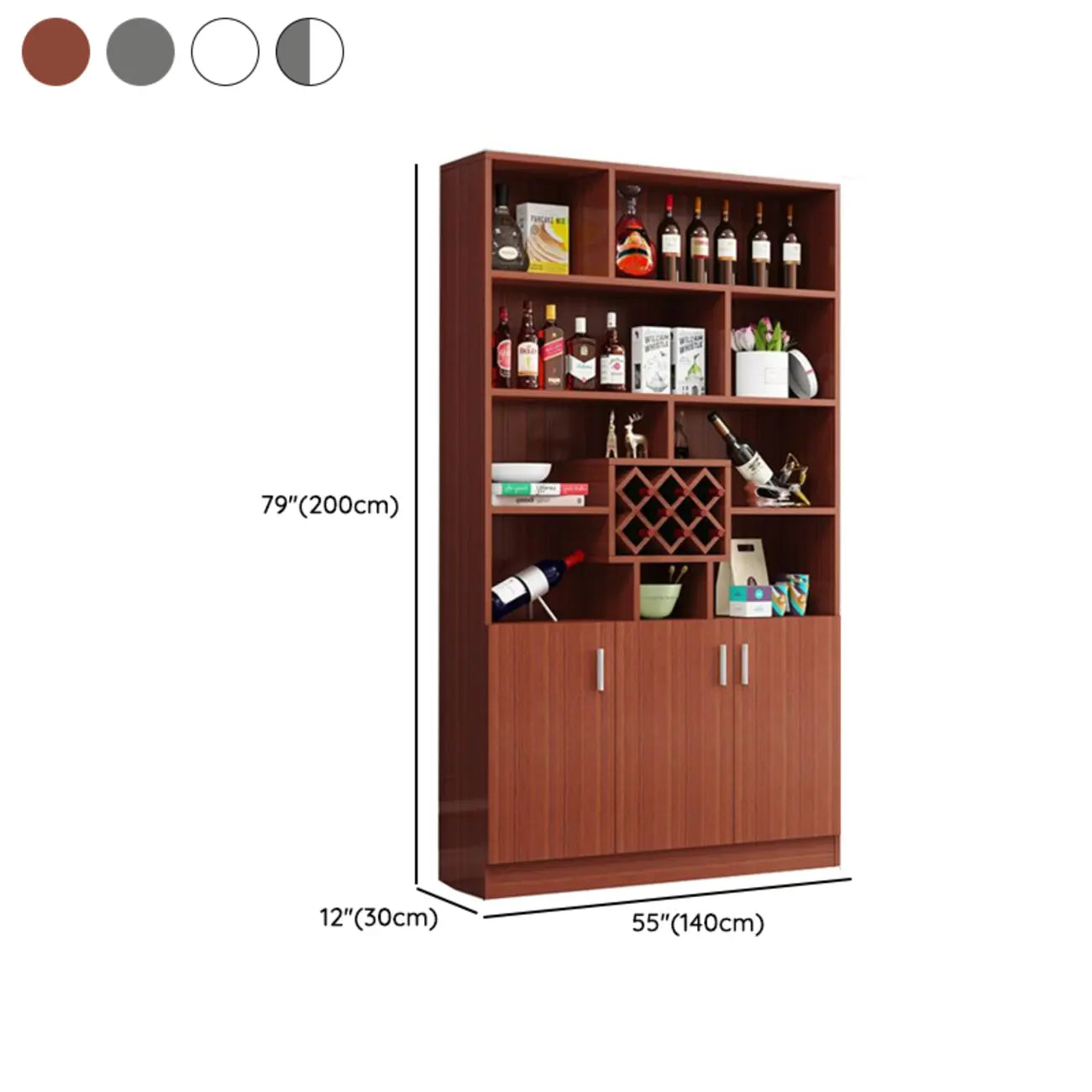 Armoire à vin moderne en bois avec rangement ouvert