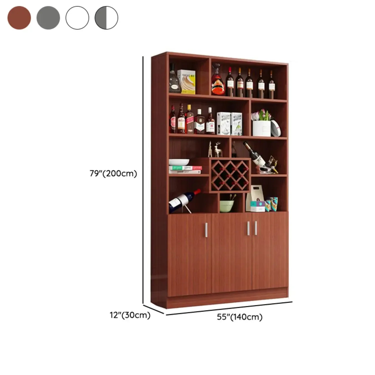 Armoire à vin moderne en bois avec rangement ouvert
