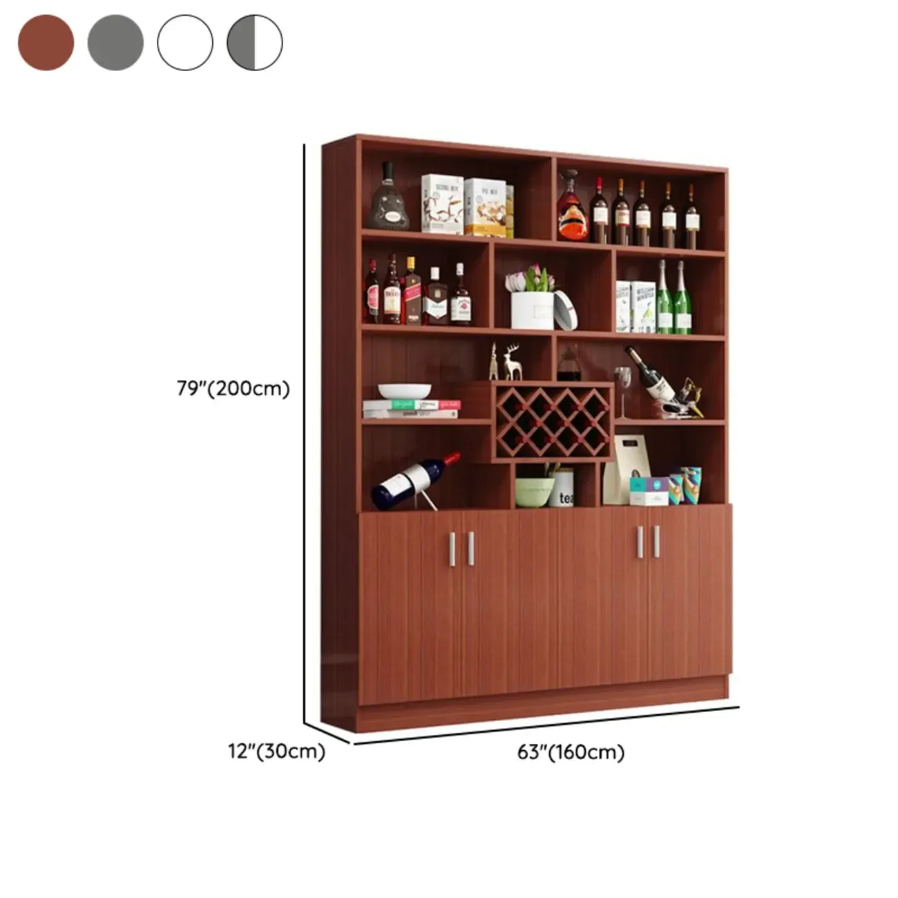 Armoire à vin moderne en bois avec rangement ouvert