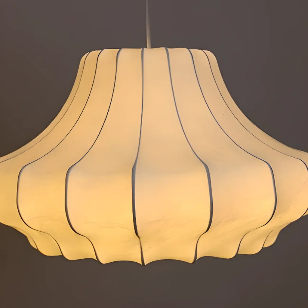 Suspension lanterne design en tissu blanc pour la décoration intérieure