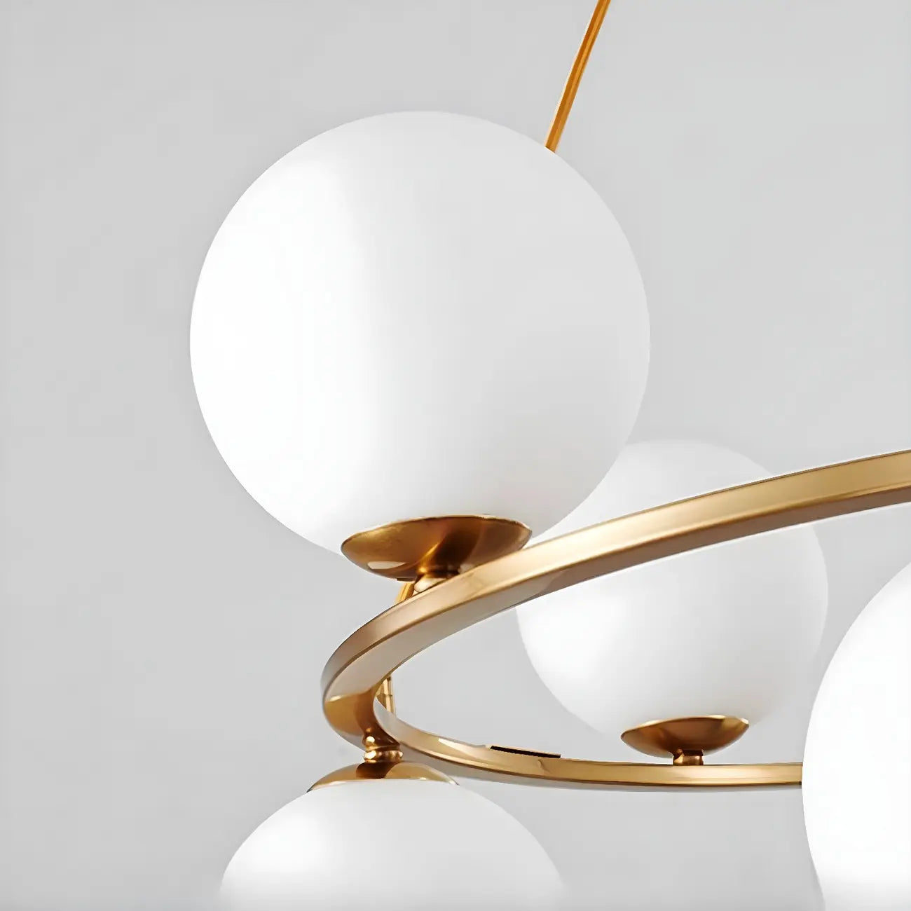 Lustre à globe en verre à 2 niveaux réglables pour salon