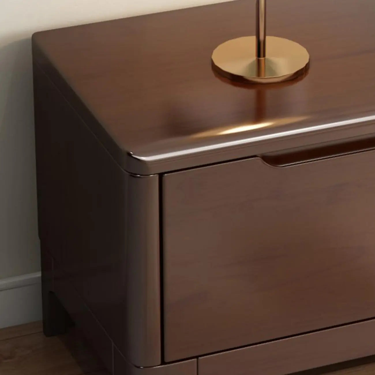 Meuble TV traditionnel en bois d'hévéa avec rangement pour salon