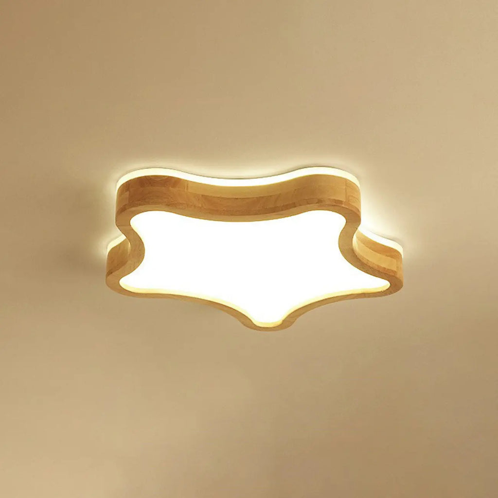 Plafonnier élégant en forme d'étoile avec finition naturelle pour chambre à coucher