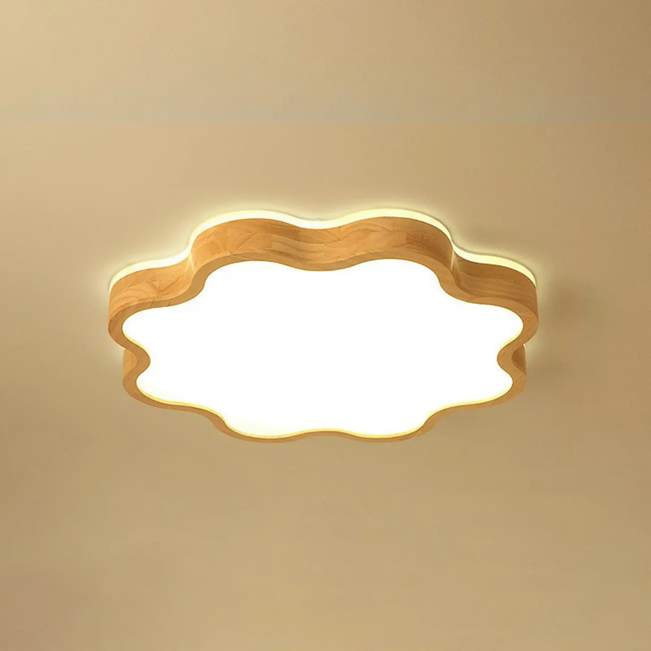 Plafonnier élégant en forme d'étoile avec finition naturelle pour chambre à coucher