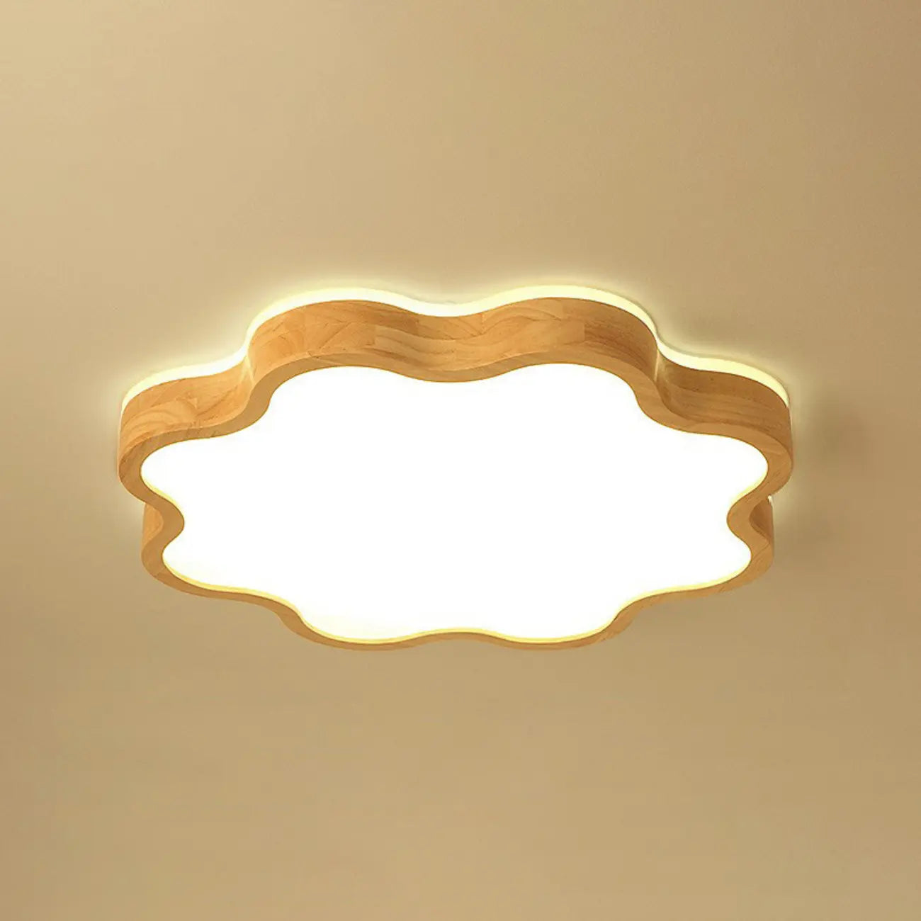 Plafonnier élégant en forme d'étoile avec finition naturelle pour chambre à coucher