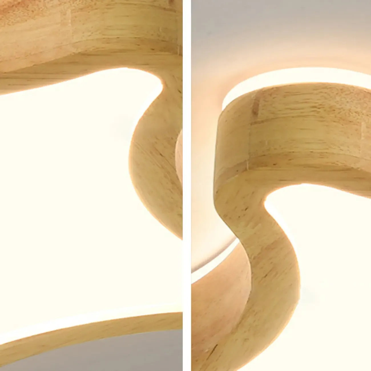 Plafonnier élégant en forme d'étoile avec finition naturelle pour chambre à coucher