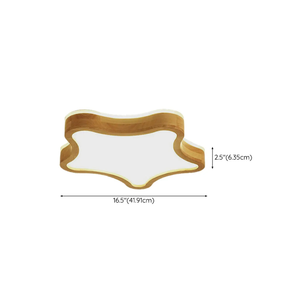 Plafonnier élégant en forme d'étoile avec finition naturelle pour chambre à coucher