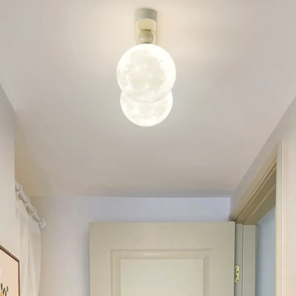 Plafonnier semi-encastré élégant en forme de citrouille avec abat-jour en résine