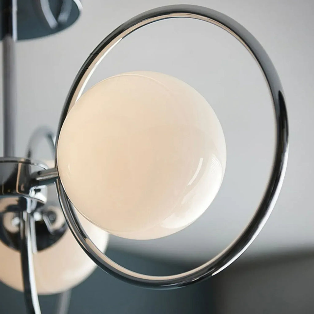 Plafonnier globe chromé de 48 à 51 cm pour intérieur moderne