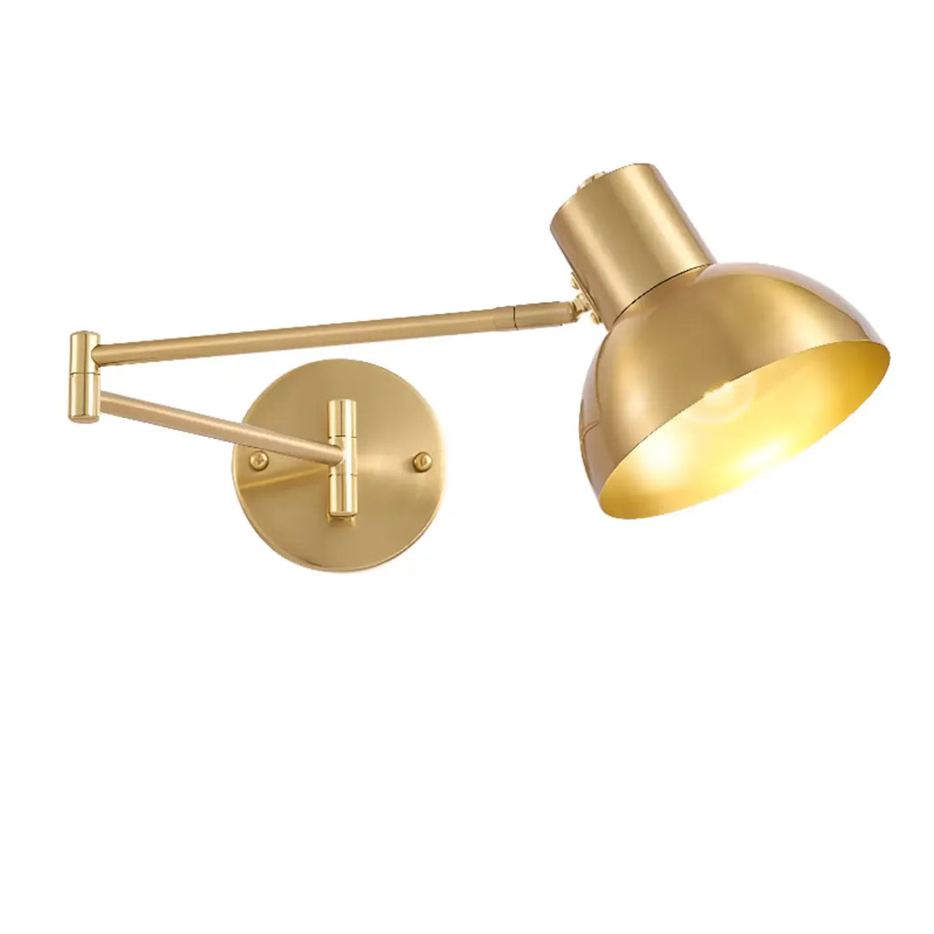 Applique murale moderne en laiton à bras articulé de 12,5 à 22,5 cm pour chevet