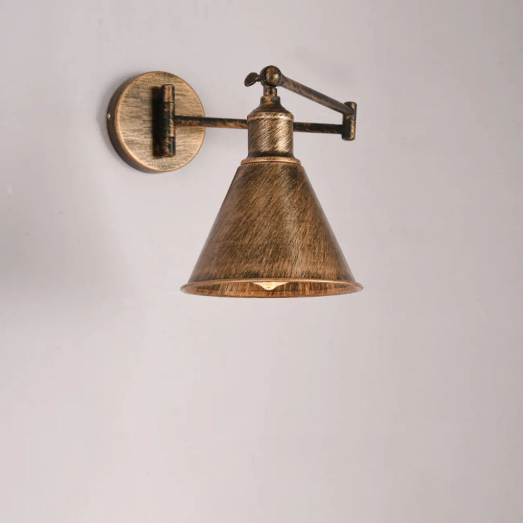 Applique murale industrielle en forme de dôme à bras articulé pour salon