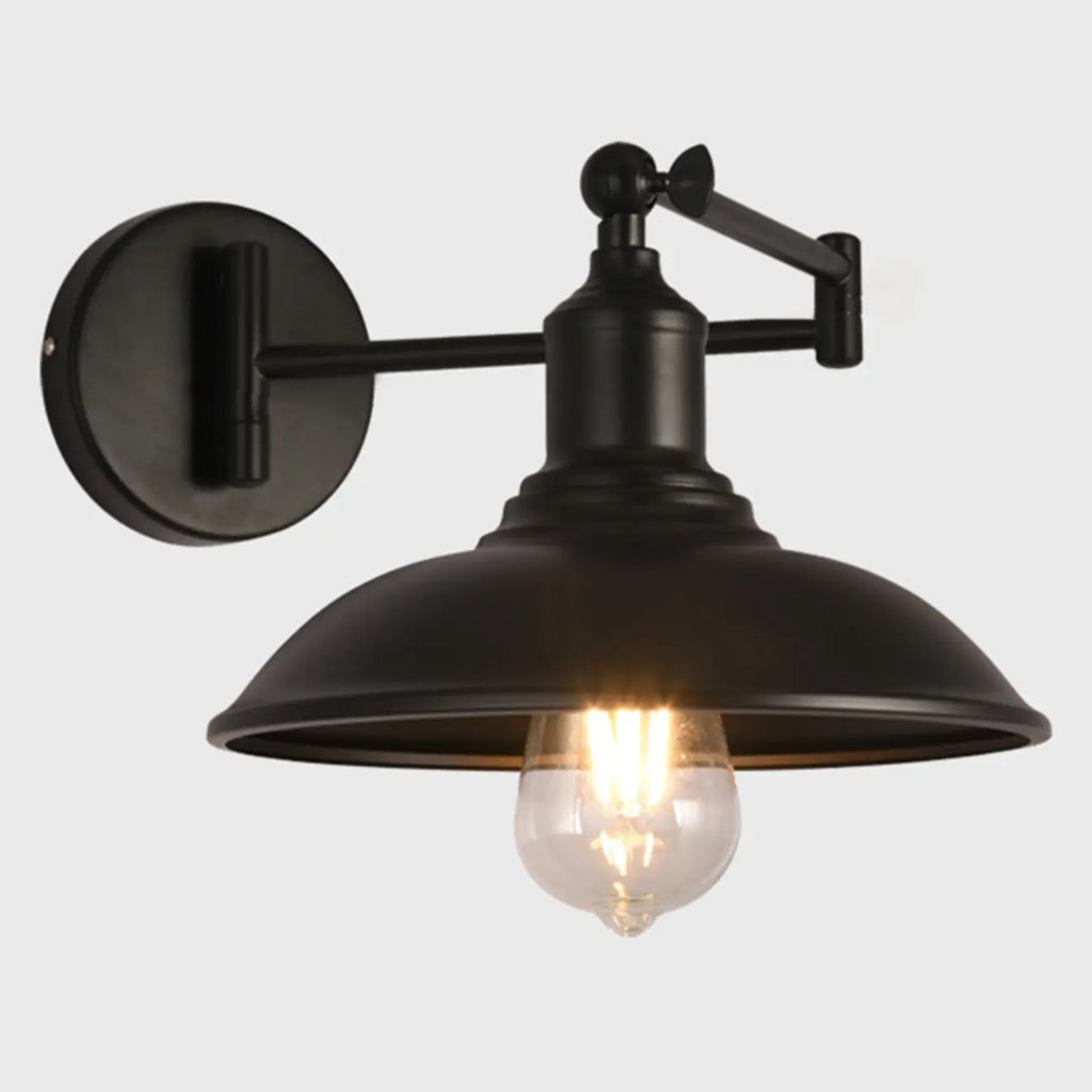 Applique murale industrielle en forme de dôme à bras articulé pour salon