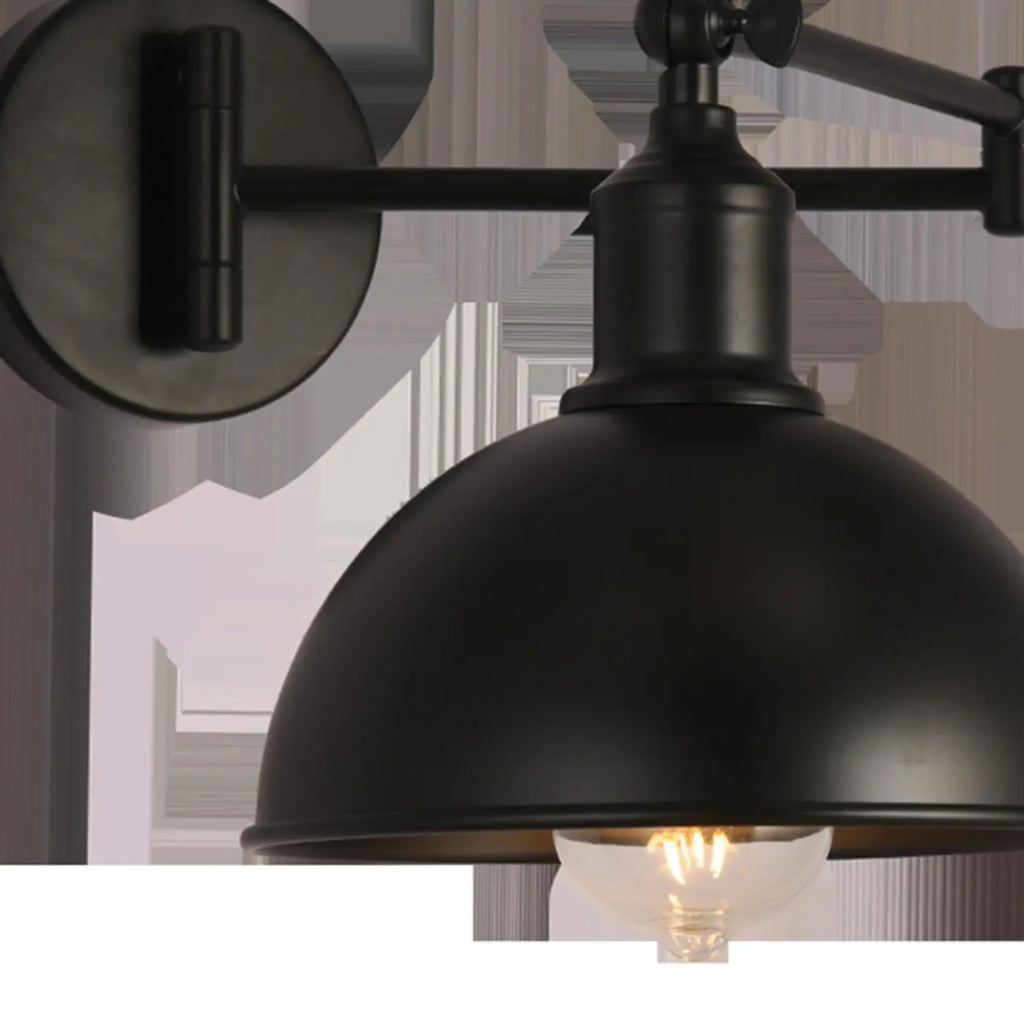 Applique murale industrielle en forme de dôme à bras articulé pour salon