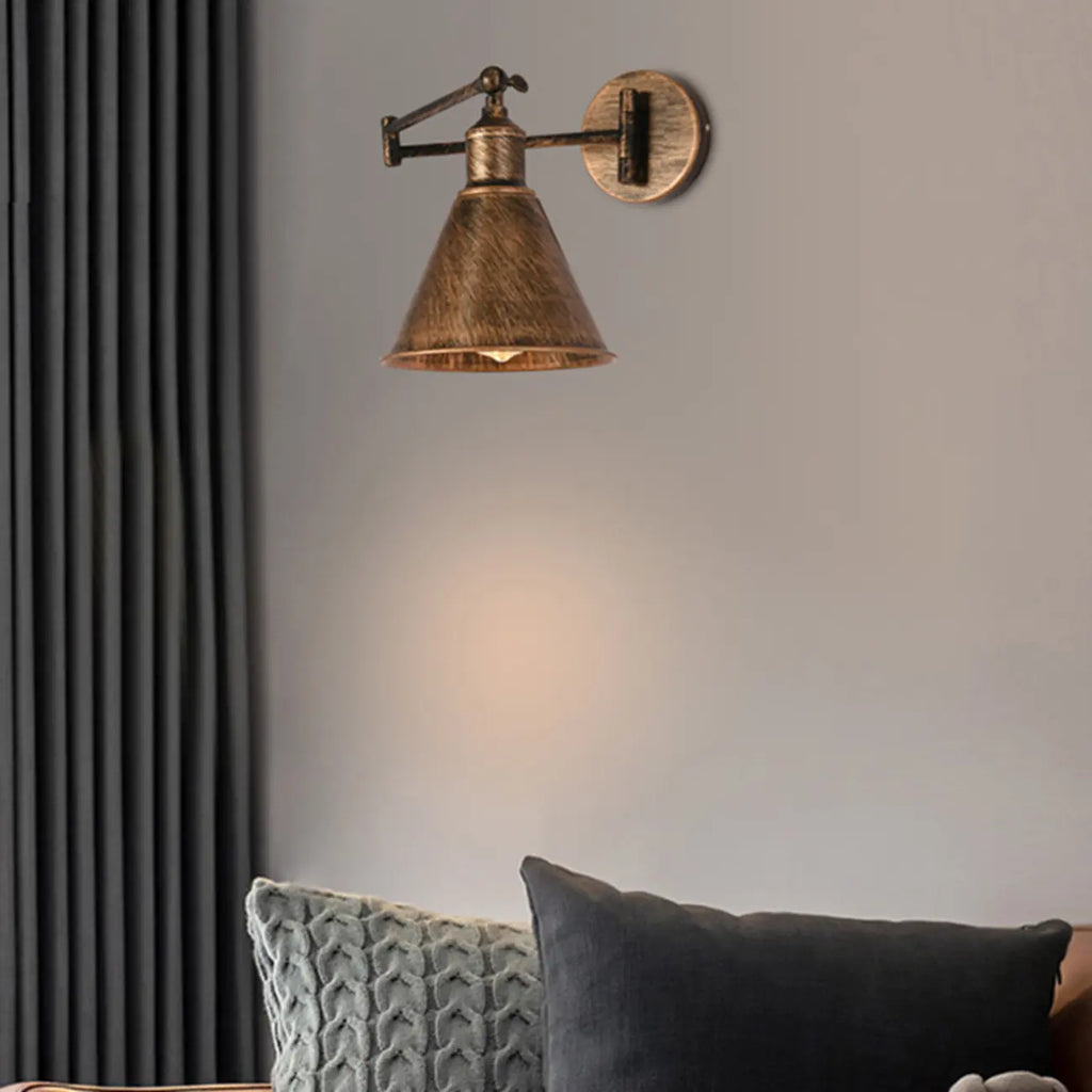 Applique murale industrielle en forme de dôme à bras articulé pour salon