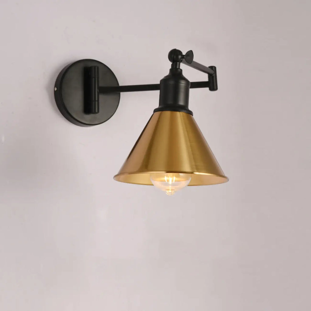 Applique murale industrielle en forme de dôme à bras articulé pour salon