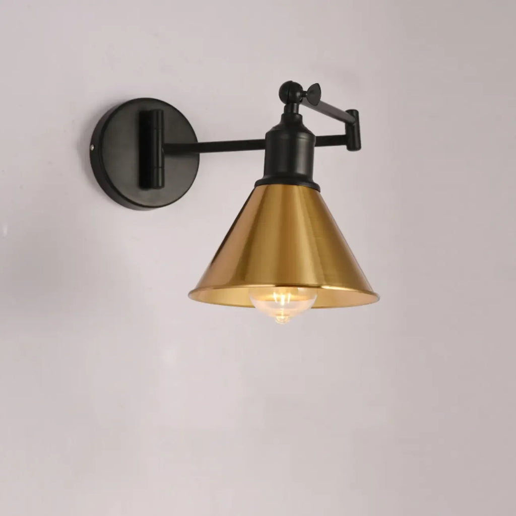 Applique murale industrielle en forme de dôme à bras articulé pour salon