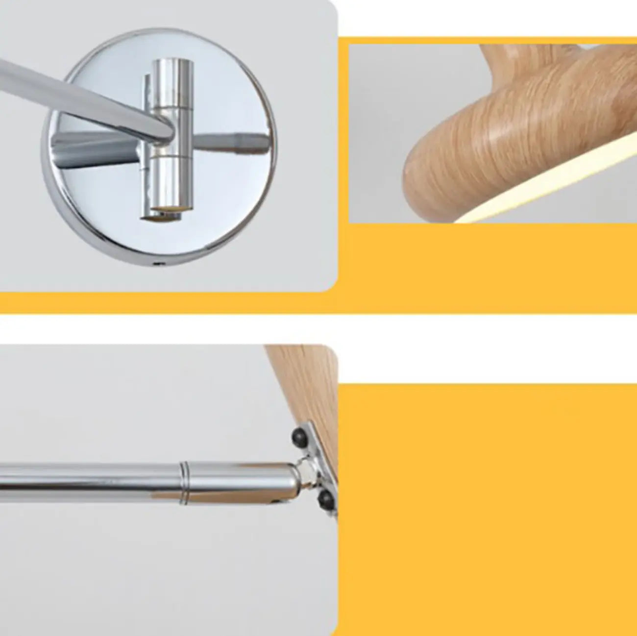 Mini applique murale à bras articulé réglable en fer pour usage de chevet